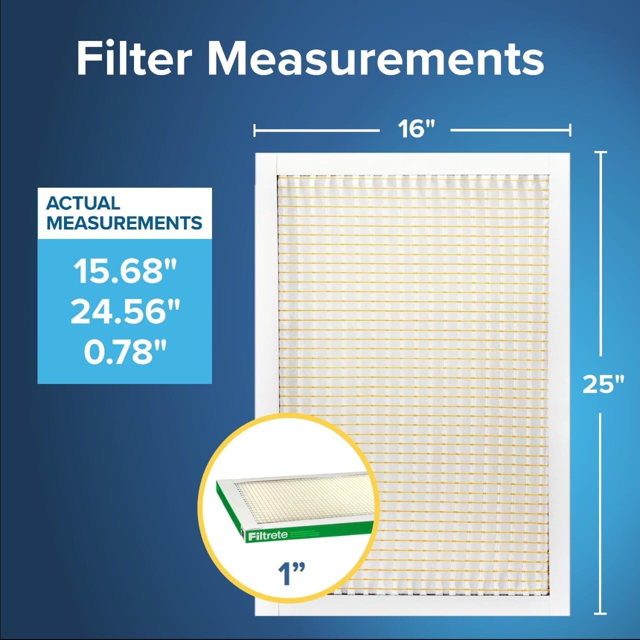 Filtrete 25x25x1 MPR 700 Air Filter - MERV 8, 3-Month Pleated Electrostatic, 6-Pack