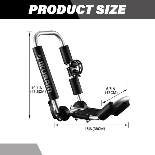 **Skiennix Kayak Roof Rack - Aluminum Folding J-Style Carrier with Roller & Door Step | Universal Fit for Canoes, SUPs, & Surfboards**