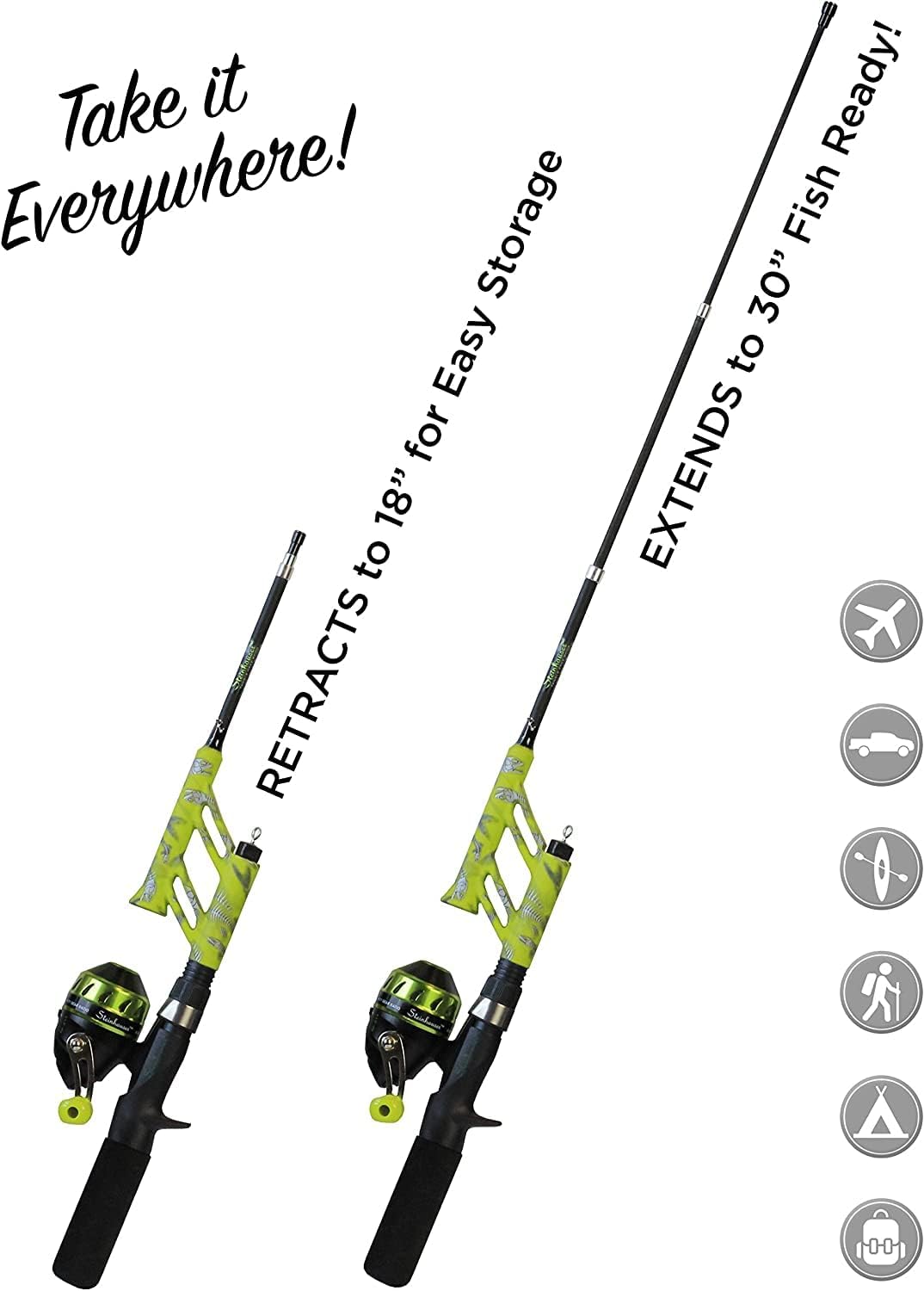 Steinhauser Telescopic Fishing Rod & Spincast Reel Combo - Ultralight, Tangle-Free Design for All Ages