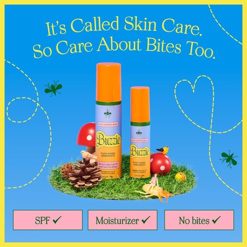 Buzzie Bug Spray for Kids & Family - Plant and Essential Oil-Based Mosquito Spray, 3Hr Protection, TSA Travel Safe | 2 Pack (4oz + 1.7oz)