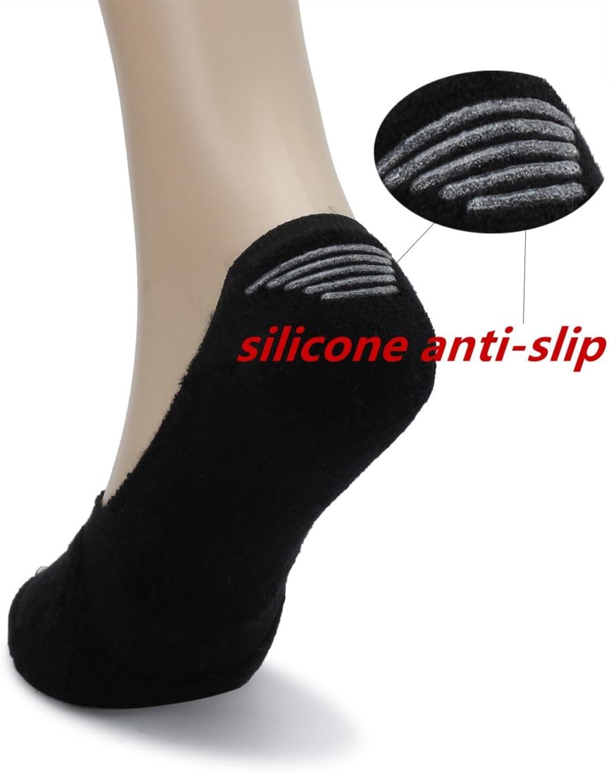 Pareberry Women's No Show Socks - Thick Cushion Cotton, Non-Slip Design | 5/10 Pack Options