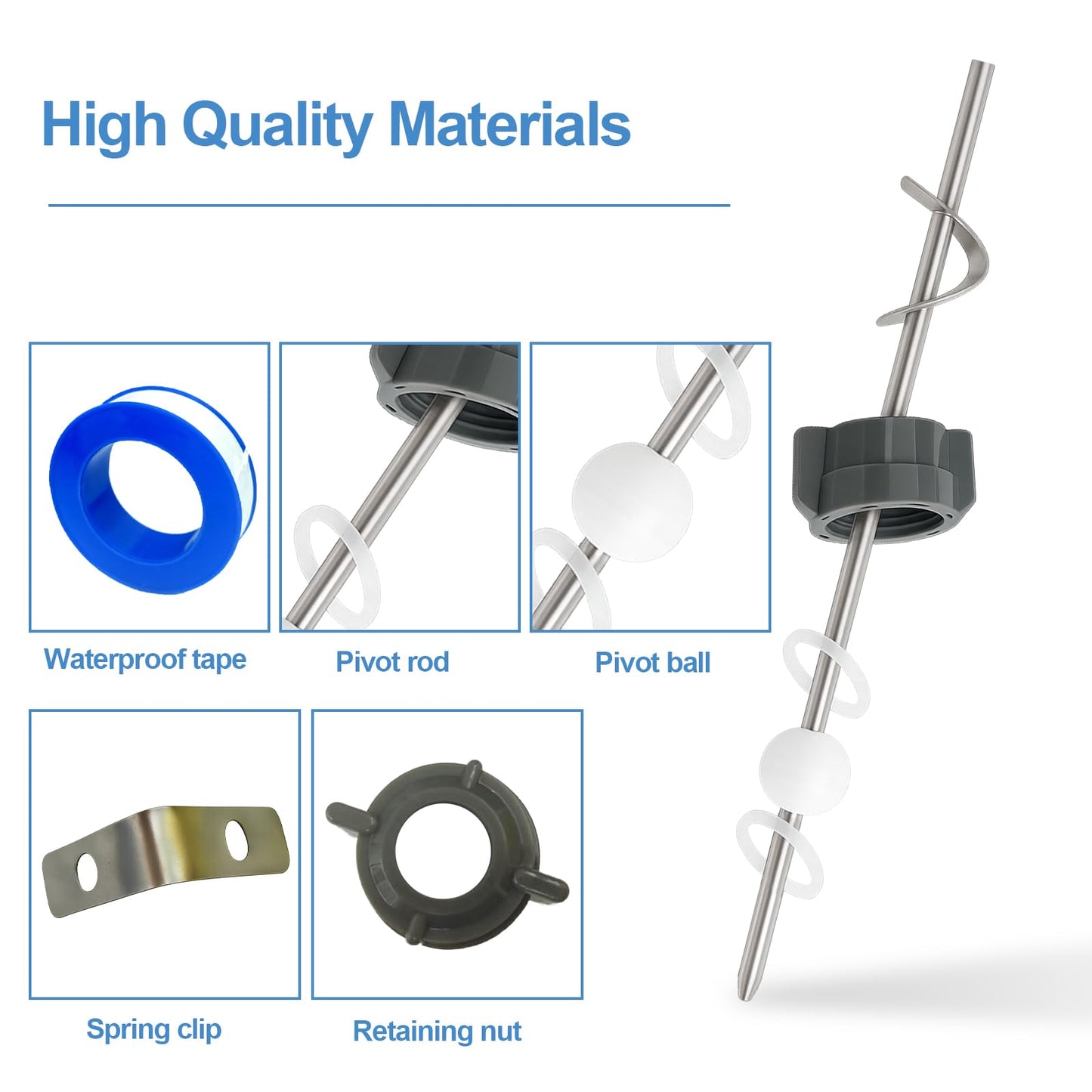 Lavatory Pop Up Center Piece Assembly-Metal Pivot Arm, Compatible with Price Pfister PS469, PSB327 & PS2673, Includes Waterproof Tape for Easy Installation – Durable Sink Stopper Replacement（2 PACK)