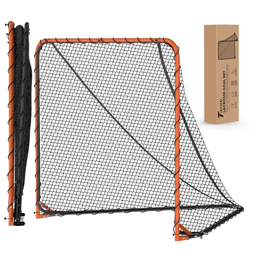 Portable Folding Lacrosse Goal Net - 6' x 6' x 7' - Black