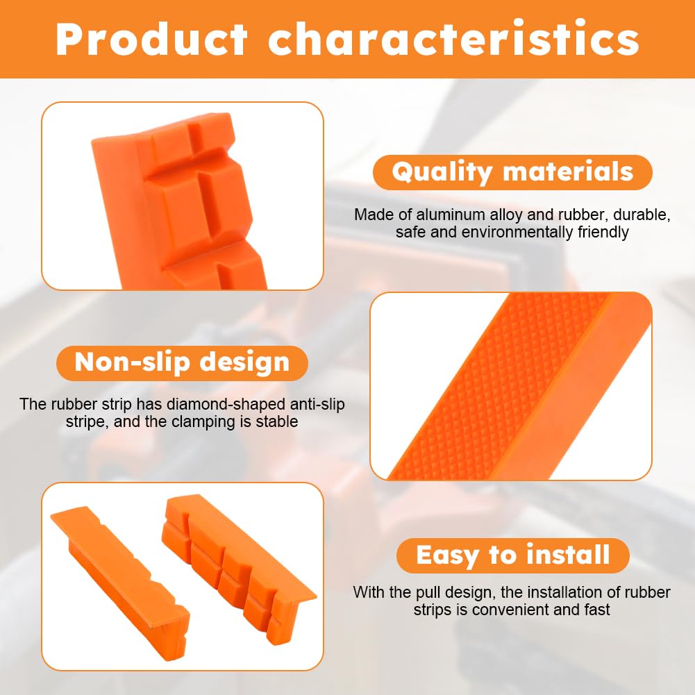 2 Pairs Vise Grip, Magnetic Reversible Pads, Vice Jaw Pads Universal Jaw Covers with Multi Grooves and Standard Waffle Surface, Vice Soft Jaws for Clamping, Woodworking, Plumbing
