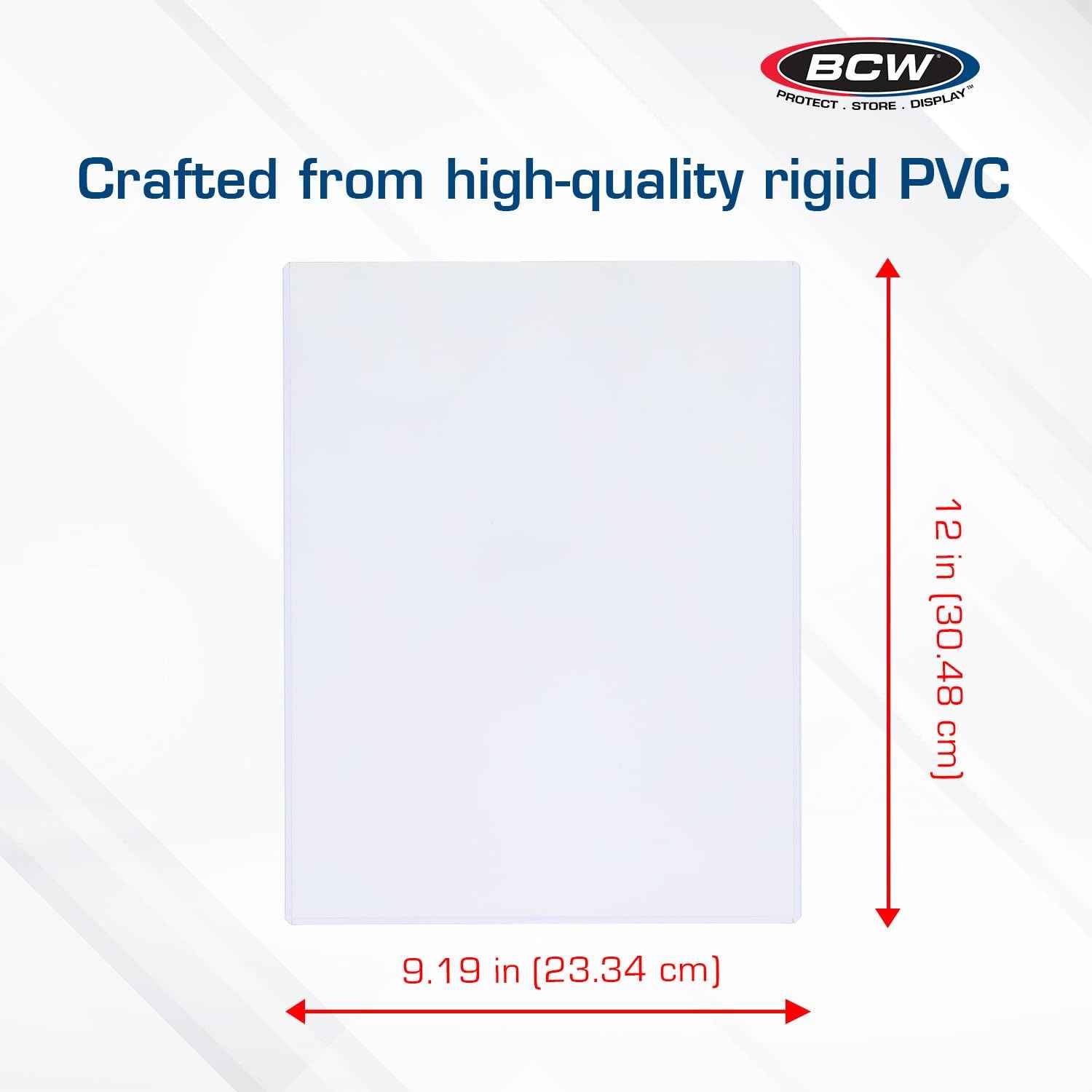 BCW Supplies 9x12 Toploaders - 20-Pack Clear PVC Rigid Protectors