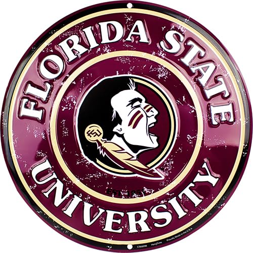 Florida State Seminoles 12-Inch Embossed Metal Sign