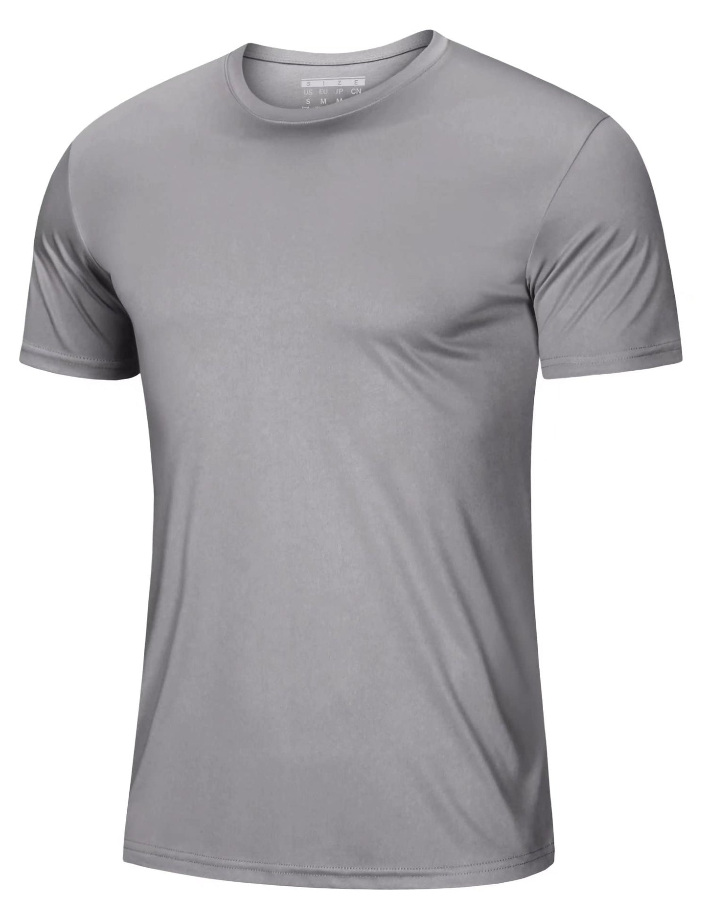 Tee Shirts for Men Short Sleeve Active Shirts Summer Dry Fit T Shirts Moisture Wicking Running T-Shirt Light Grey