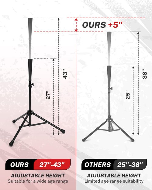 Gonex Baseball Batting Tee - Collapsible Portable Tripod Stand with Carrying Bag | Ideal for Softball Practice