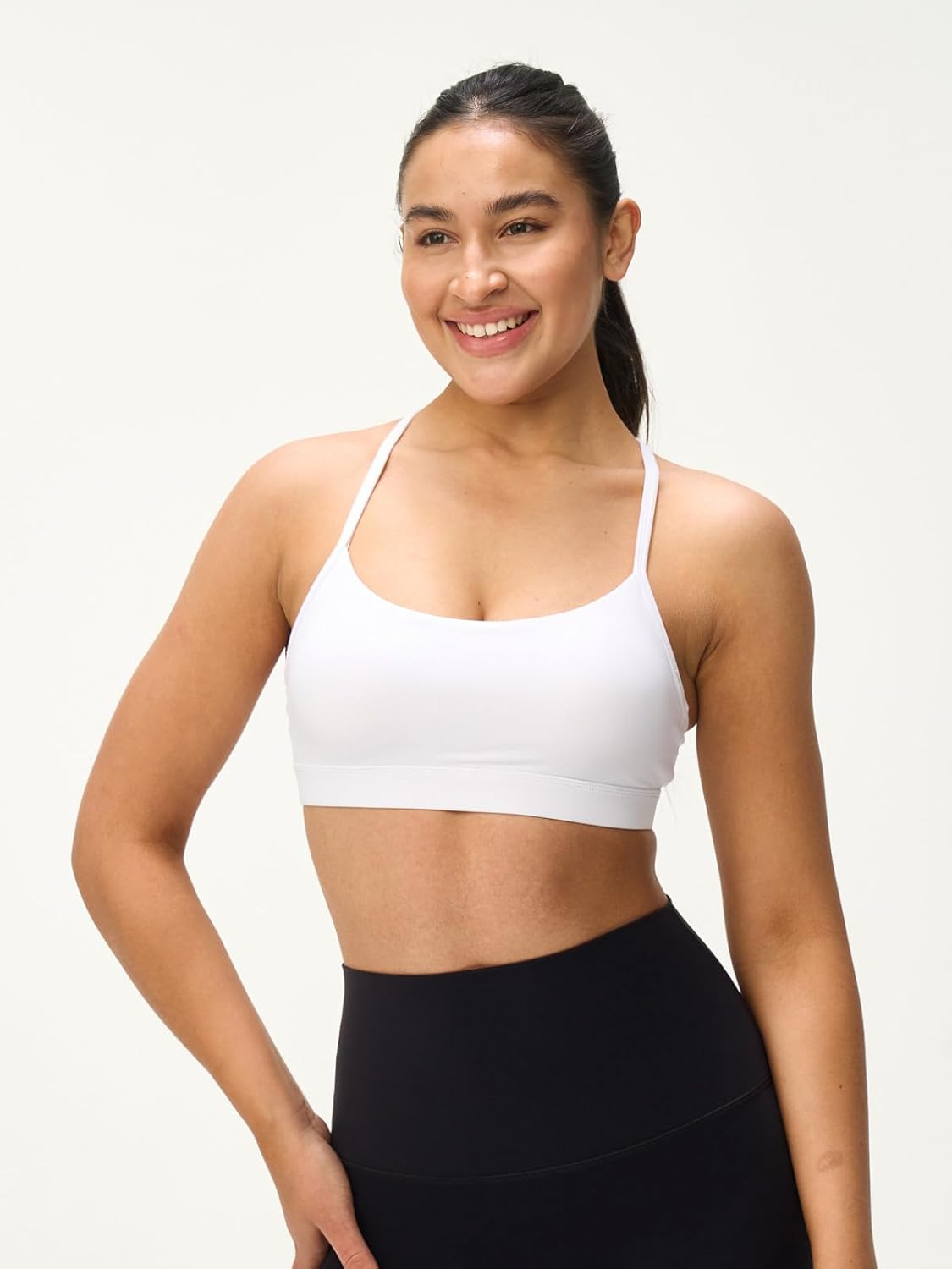 Skiennix Women's Y-Back Padded Sports Bra - Soft, Strappy U-Neck Design for Low Impact Workouts
