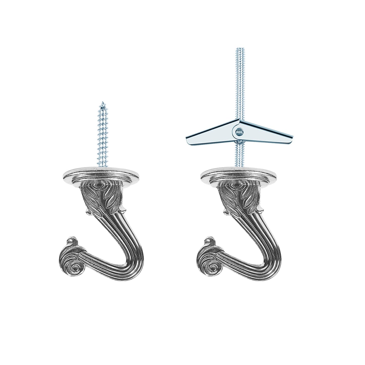 ECUDIS Swag Light Kit, Lamp Parts Chandelier Light Fixture Chain Swag Kit Includes 12 Ft Chain, 15 Ft Cord with Switch, 2 Swag Hooks and Mounting Hardware (Nickel)