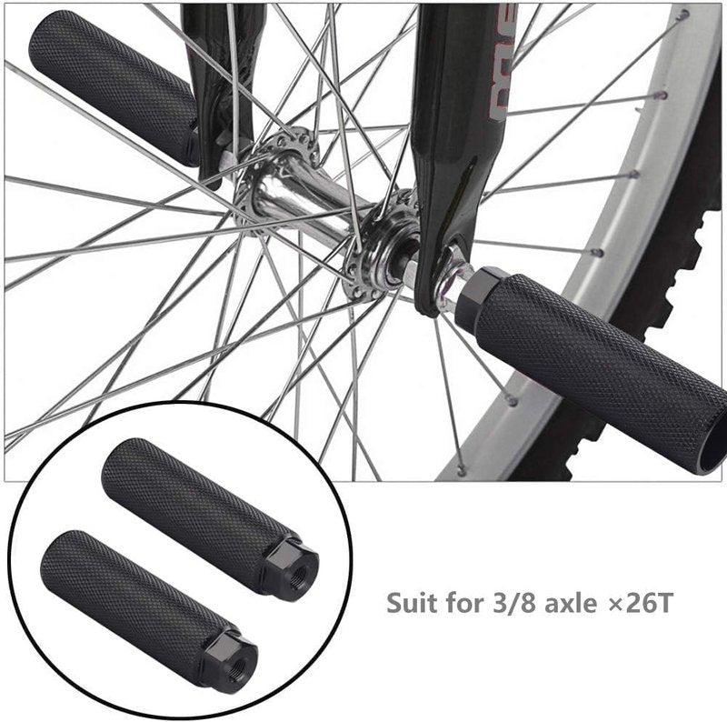 SMALLSTARIII Bike Pegs 4Pcs Aluminum Alloy Anti-Skid Lead Foot Bicycle Pegs 3/8 inch Axles