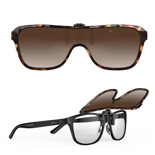 Goiteia Polarized Clip on Sunglasses over Prescription Glasses Women Men-One Piece Design for Wider View-Flip Up-UV Protection