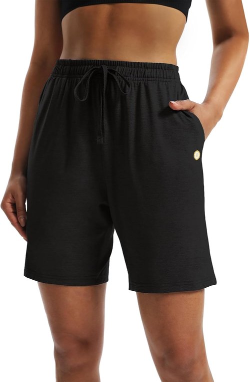 LUCKYCATCUS Women's Bermuda Shorts - Comfortable Jersey Athletic Shorts with Pockets | Perfect for Yoga & Workouts