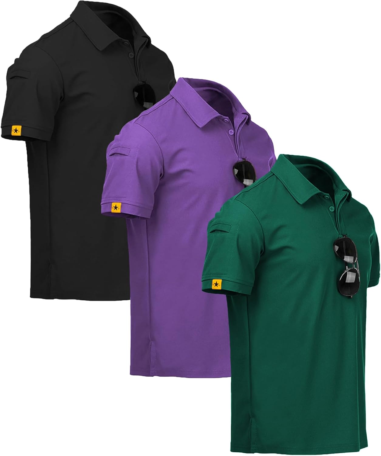 ZITY Men's Polo Shirts - 3 Pack Short Sleeve Sports Performance Golf Tees | Casual Business Wear