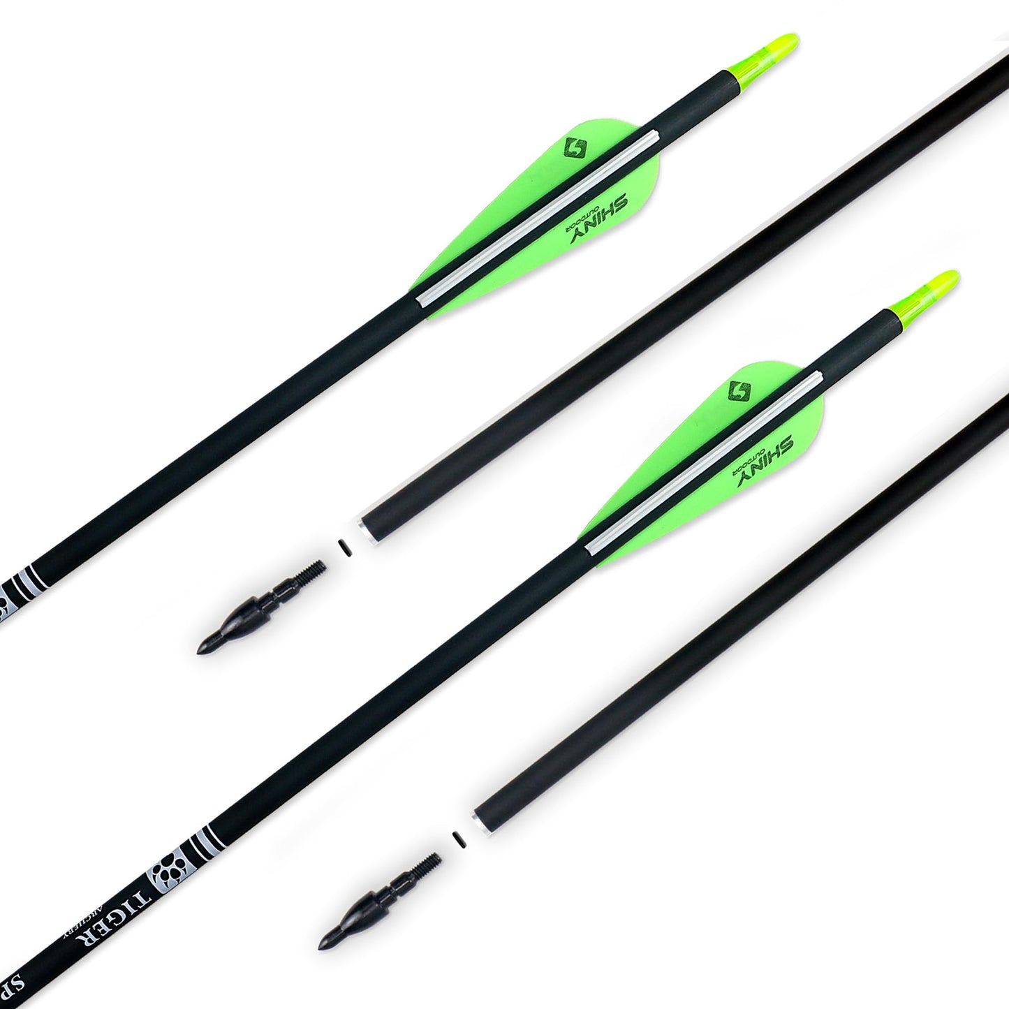 TIGER ARCHERY 30" Carbon Arrows for Compound Recurve Bow Hunting Target