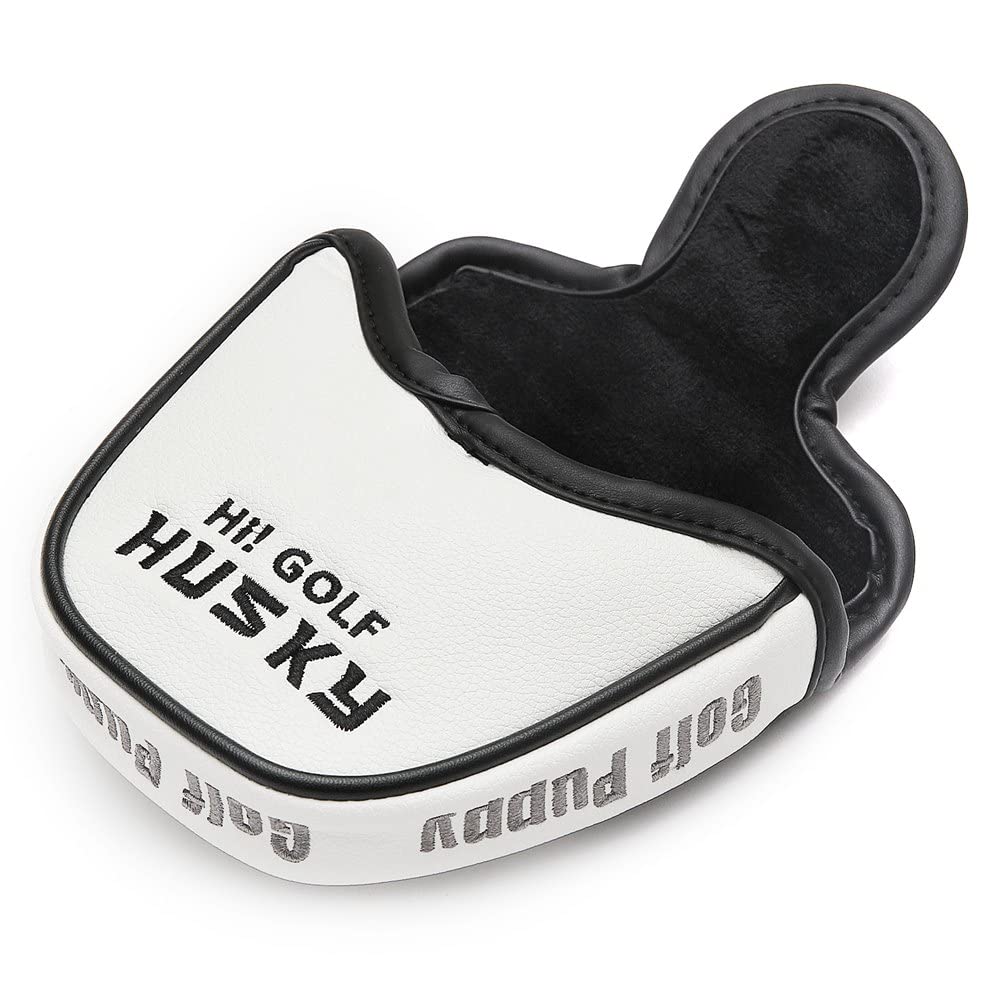 SHABIER PU Leather Mallet Putter Head Cover with Husky Design Golf Club Funny PU Leather Cartoon Animals Headcovers Protector (Mallet Putter Cover)