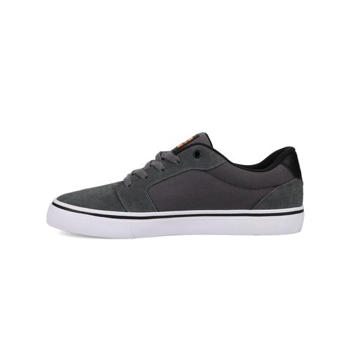 DC Men's Anvil Casual Skate Sneaker, Grey/Black/Orange, 12