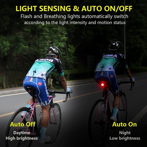 PADONOW Smart Bike Tail Light: USB Rechargeable Rear Bicycle Brake Light High Lumen Safety Red Led Cycling Taillight (Classic Brake Light)
