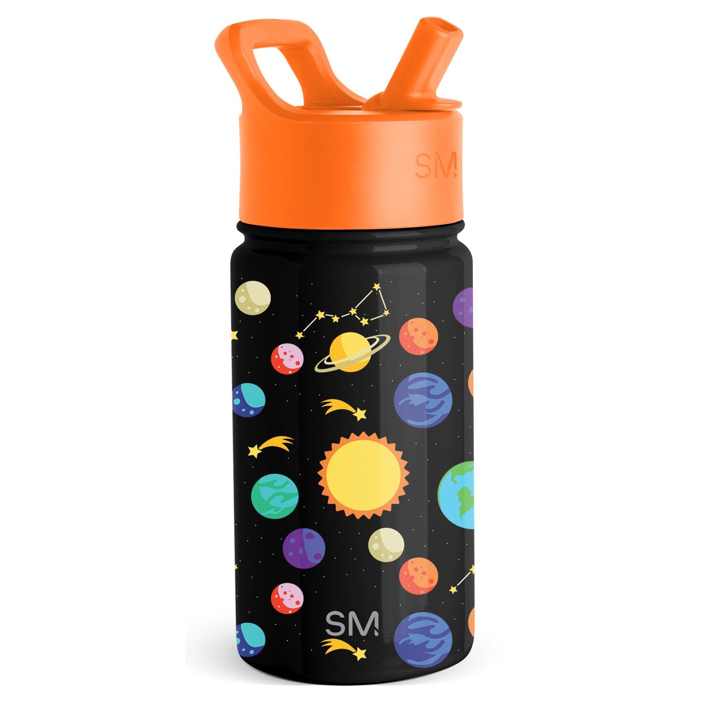 Simple Modern Kids Water Bottle with Straw Lid | 14oz Insulated Stainless Steel Kids Tumbler & Spill Proof Toddler Cup for School, Girls, Boys | Summit | Solar System