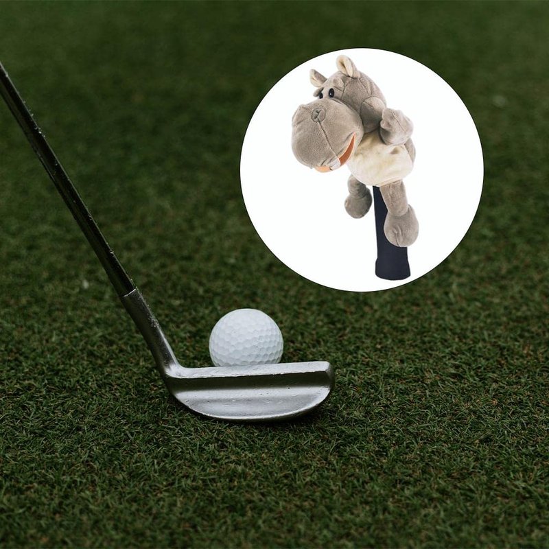 Almencla Exquisite Golf Driver Headcover Novelty Club Head Covers Carrying Guard Golfer Gift Equipment, Hippo