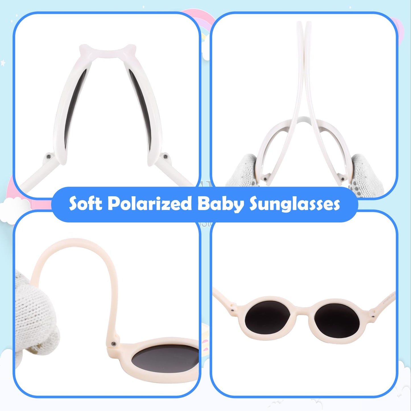 VideMundi Kids Sunglasses Polarized UV Protection Flexible TPEE Frog Eye Fashion Glasses Shades for Boys & Girls Age 4-12(Yellow)