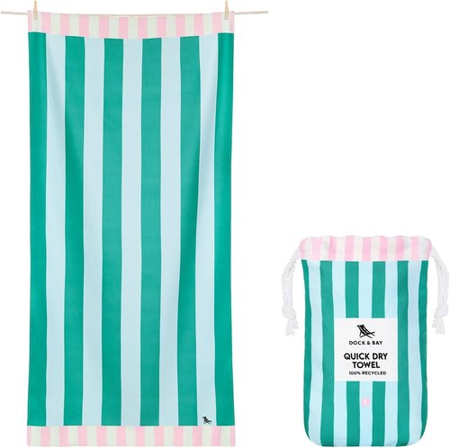 Dock & Bay Beach Towel - Quick Dry & Sand Free - Compact & Lightweight - Large Pastel Pier (160x90cm)