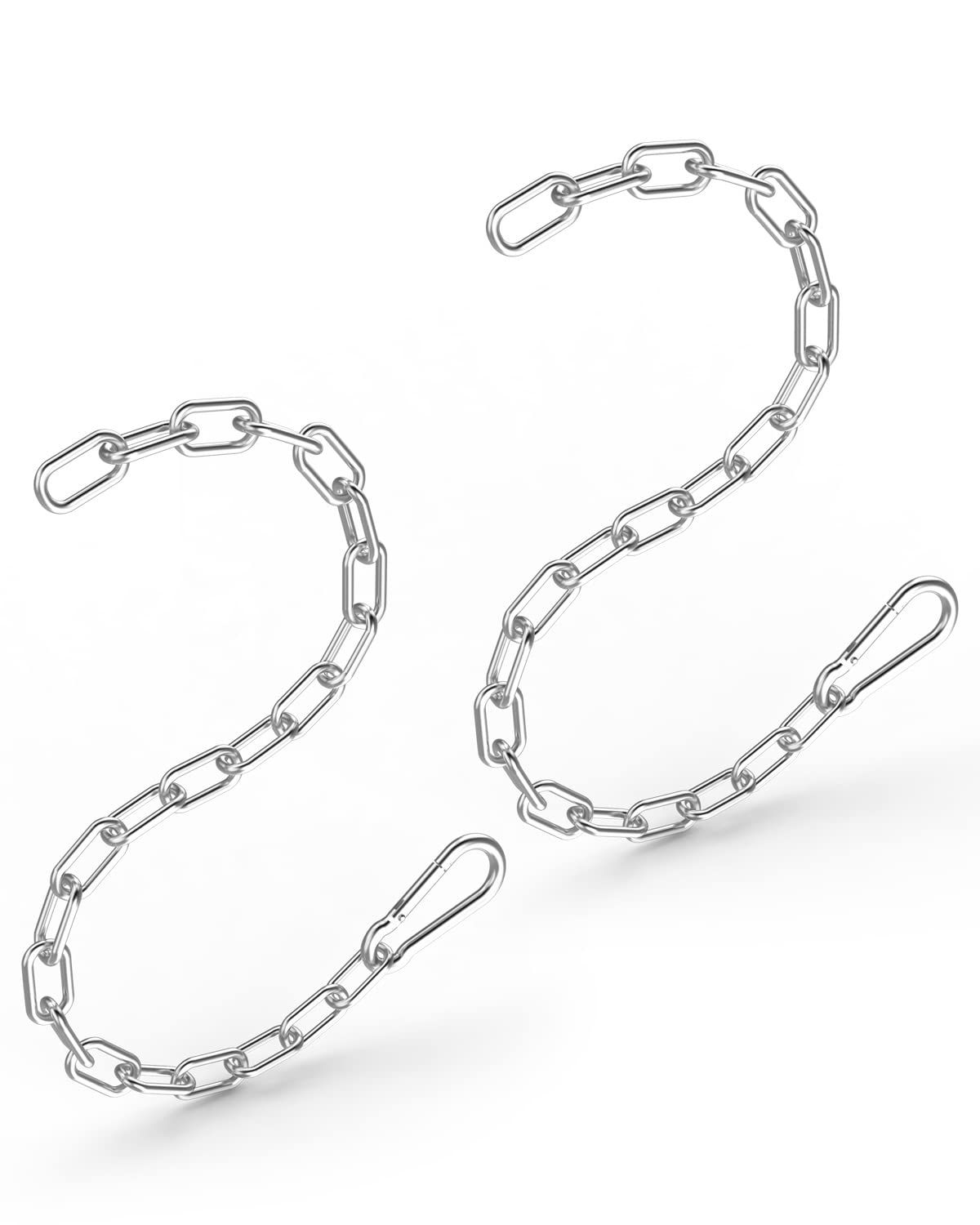 Mbotnee Fitness Chain 23in, Workout Chain, Cable Machine Extension Chain, 304 Stainless Steel LAT Pull Cable Extension Weight Lifting Machine Chain, Curl Bar Chain for Home Gym