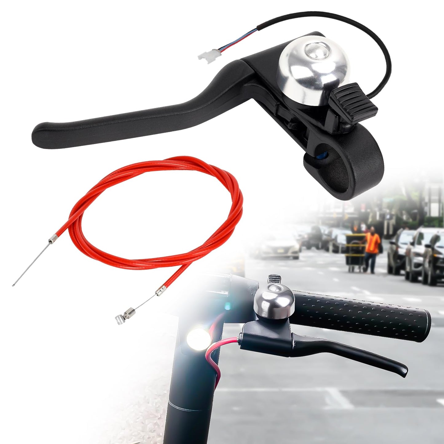 YIBEICO Brake Handle Lever with Brake Cable for Gotrax GXL V2/Apex Pro XL/Rival/XR/XR Elite/XR Ultra, Handlebar Lever Parts Brake Assembly Kit, Electric Scooter Replacement for Gotrax