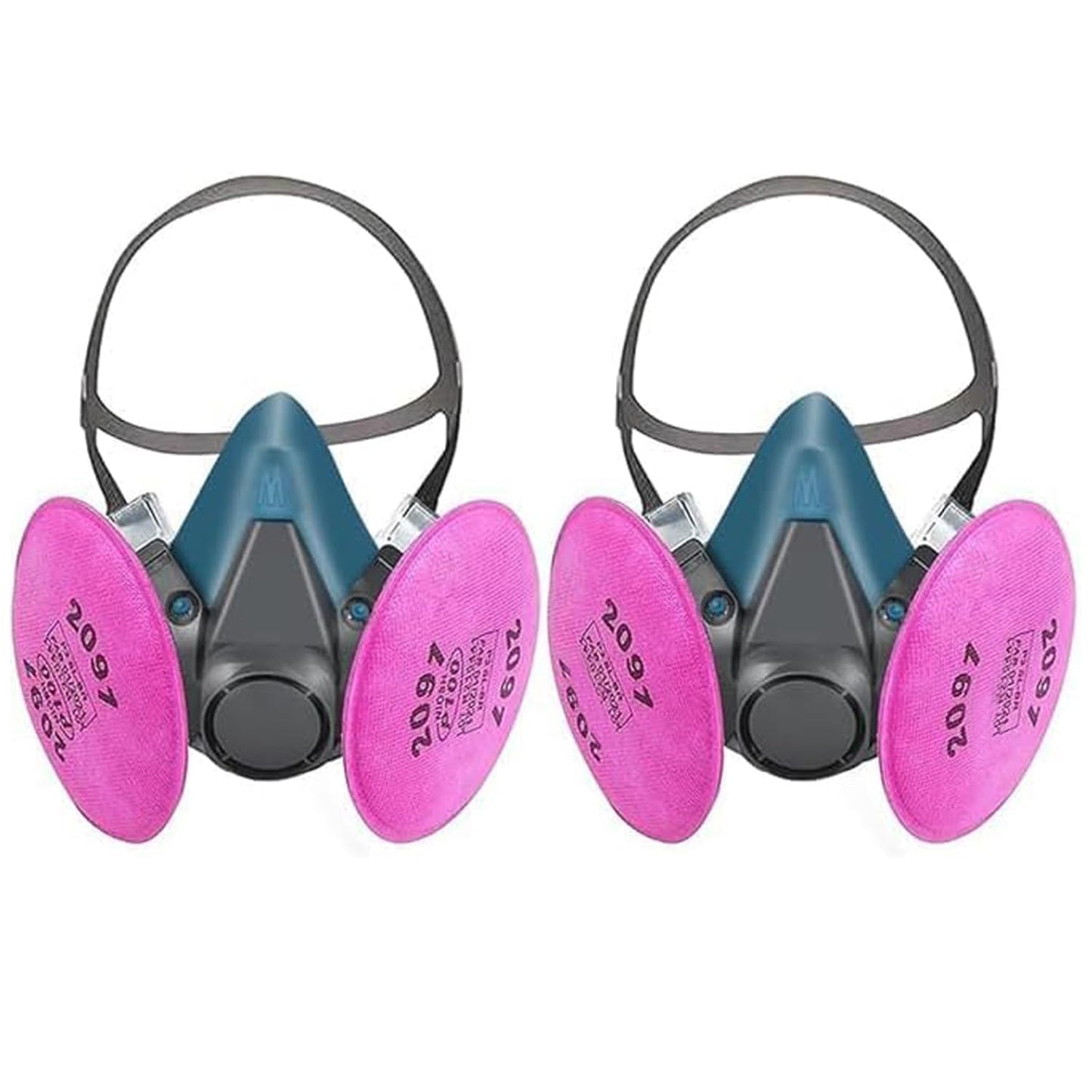 Amonanak Respirator Mask with 2097 Filters, Paint Mask Reusable Welding Face Respirator Mask 2 pack