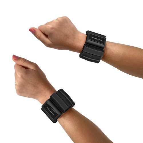 Tone-y-Bands Cardio Wrist Weight for Arm Toning, 2 lb, Large, Black