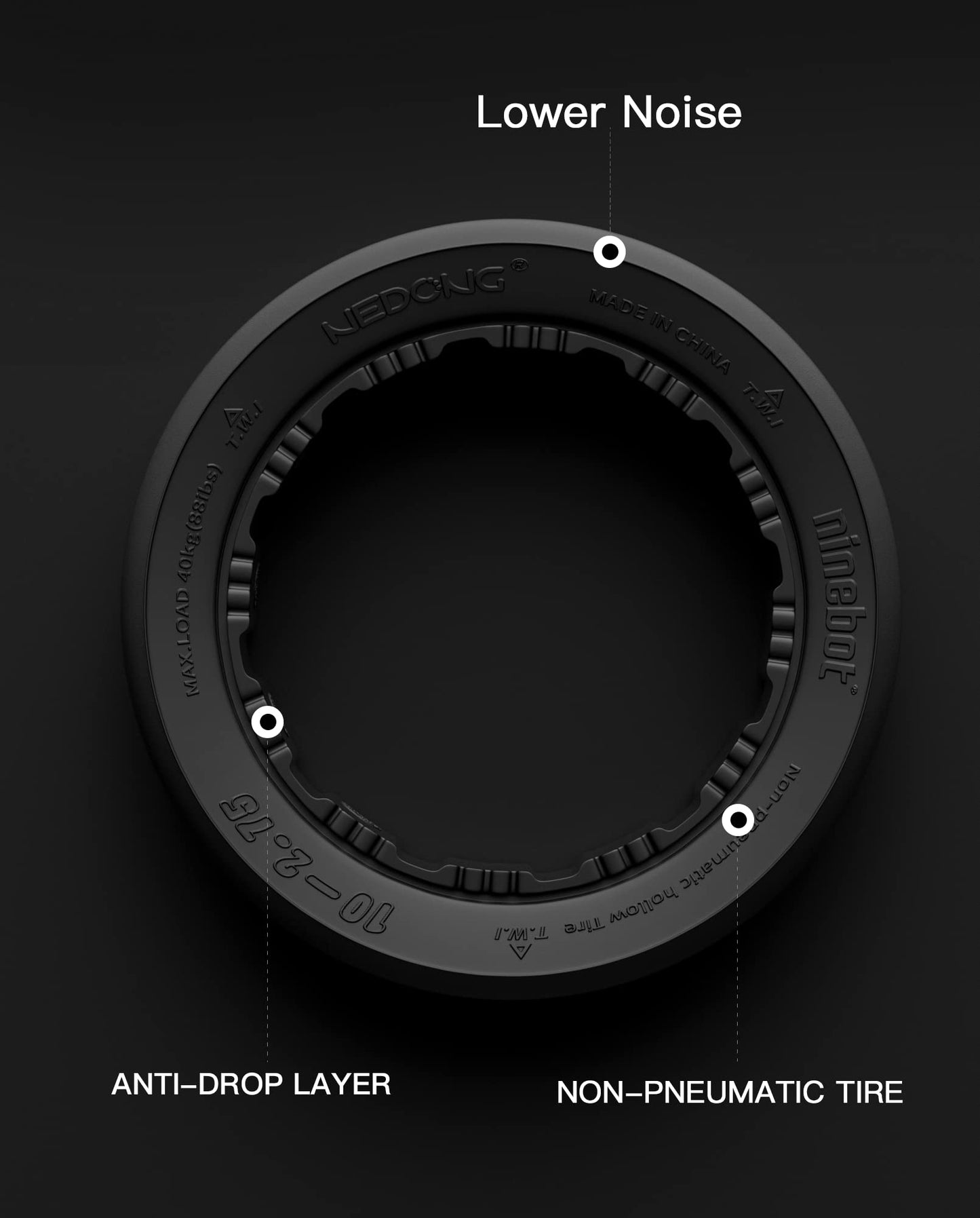 Electric GoKart Pro / Pro2 and Gokart Bundle Rear Tire Compatible with Ninebot by Segway Gokart Kit(with Ninebot S Max), Go Kart Pro 2 Quick Release Sports Drift Tires Original Accessories (2PCS)