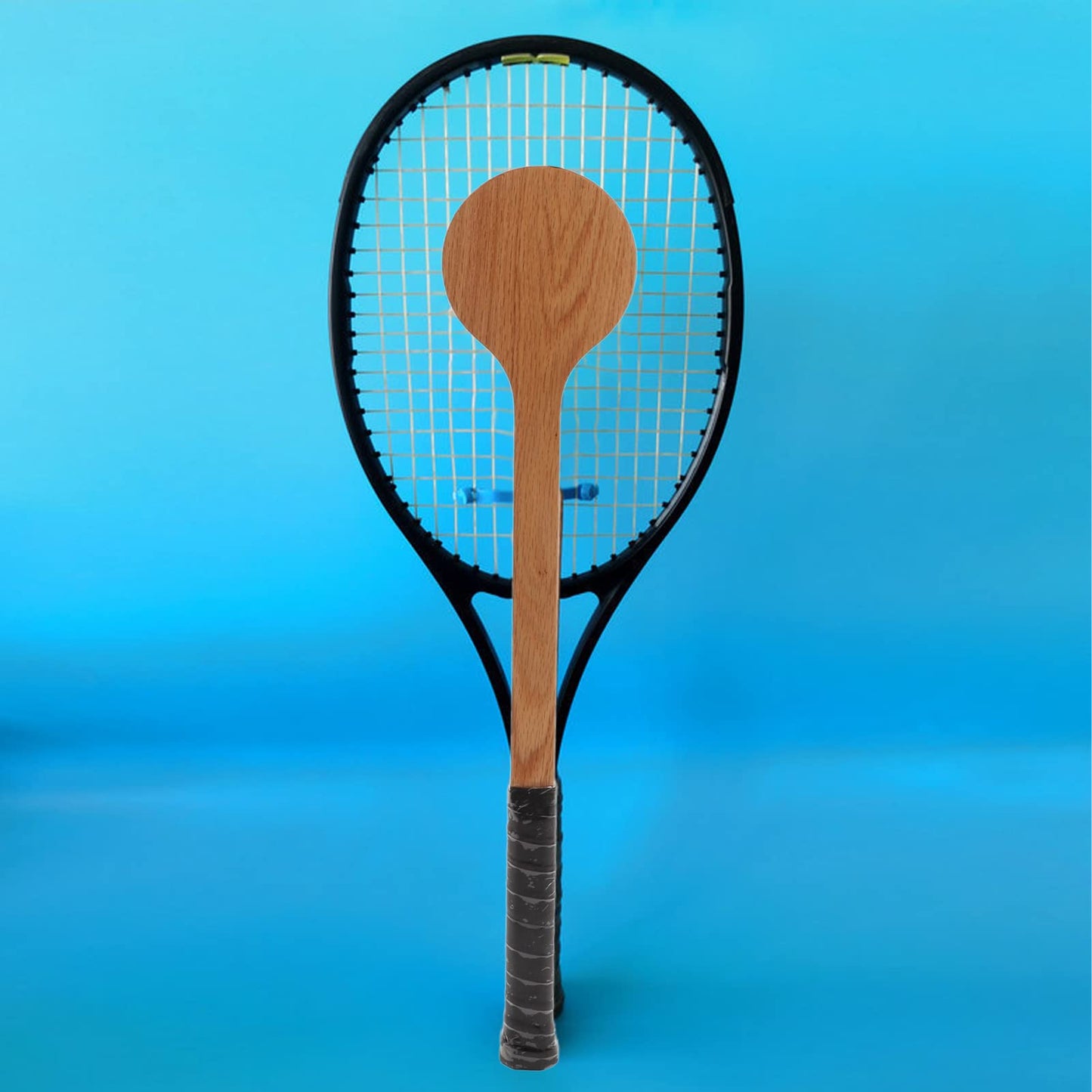 Entatial Wooden Spoon Tennis Pointer, Reliable Tennis Pointer Spoon Wood Tennis Sweet Pointer Trainer Racket Swing Practice Training Aid with Storage Bag for Tennis Trainer