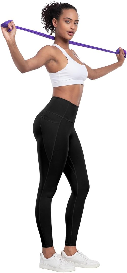 LZYVOO Leggings - High Waisted Tummy Control Yoga Pants with Pockets | 6-Pack Soft Comfort
