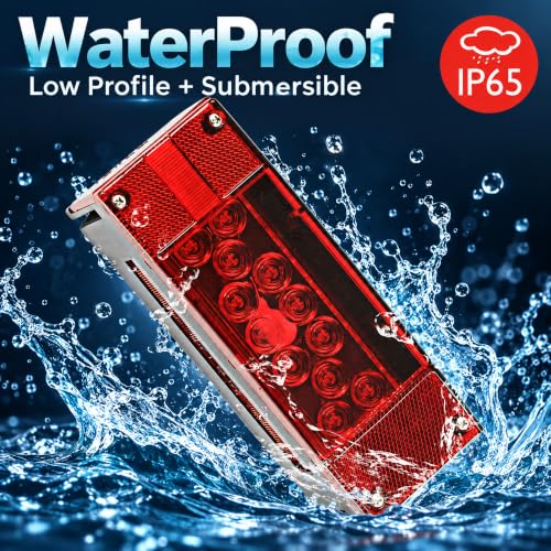 Wellmax LED Boat Trailer Lights - Submersible Marine Waterproof Tail Lights Kit