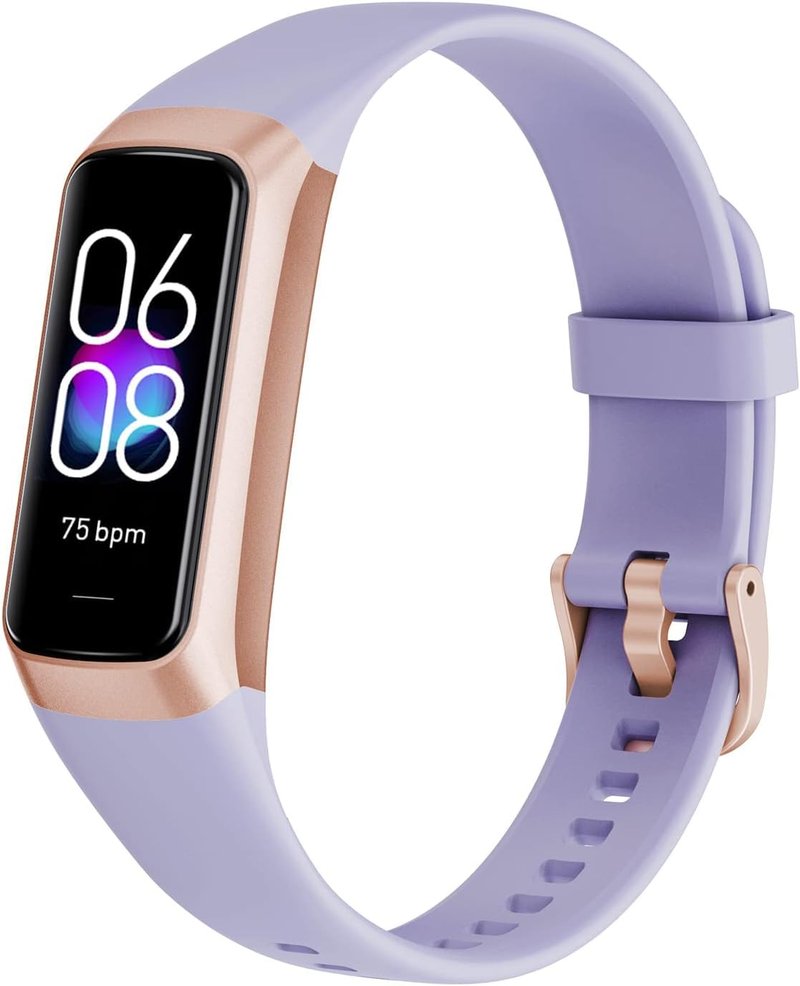 BSLIZHEN Fitness Tracker with 24/7 Blood Oxygen Heart Rate and Sleep Monitor,IP68 Waterproof,1.10''AMOLED Touch Color Screen,Step Counter Health Activity Trackers for Women Men (Purple)