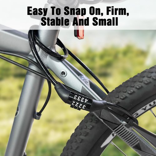 ASKGO Lock Bike Lock Cable with Combination Black