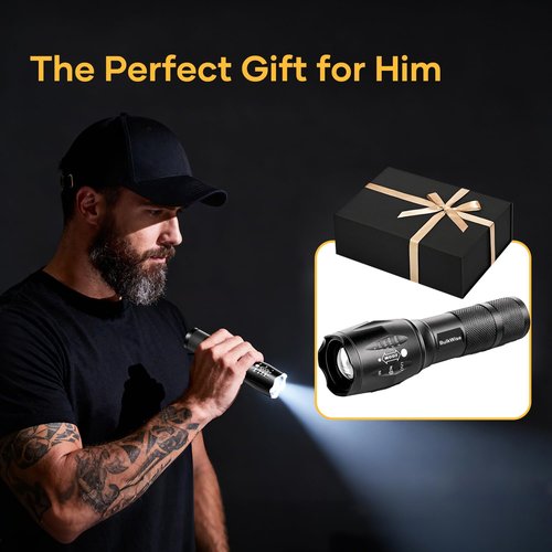 BulkWise 4 Pack Rechargeable Flashlights High Lumens, Bright 1 Mode Small Flashlight Powerful Tactical Flashlights Rechargeable, LED Flash Light Zoomable for Camping Hiking Emergency Gift