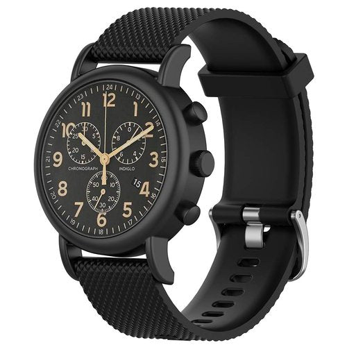 Disscool Replacement Bands for Timex Weekender and Timex Expedition, Soft Silicone Strap, Black, 20mm