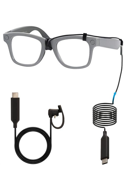Charging Cable for Ray-Ban Meta Glasses, 4.9ft Charge While Using,Portable Meta Glasses Charger for Phone/Power Bank,Tangle-Free,Charger for Travel & Car