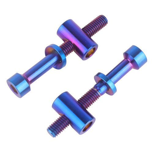 UHDFBDHF 2PCS Titanium M5x40mm Bolt Nut Washer Bicycle SeatPost Fixed Bolt (Burnt Blue)