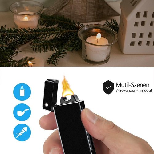 GADATOP Arc Plasma Flame Lighter - USB Rechargeable Windproof Electric Lighter | Matte Black