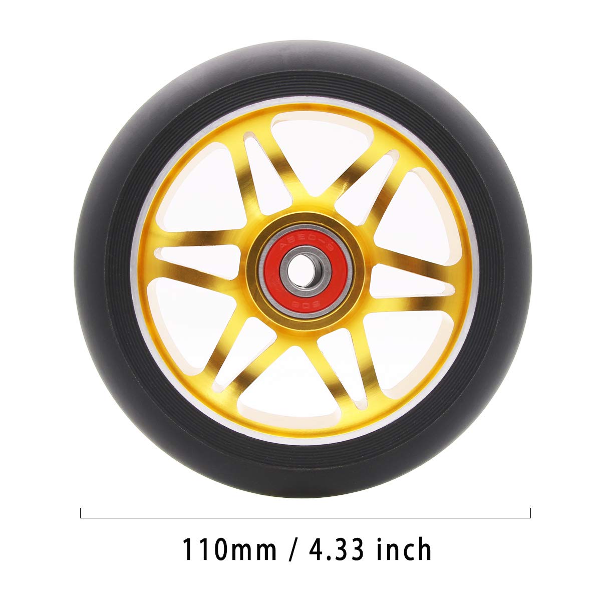 Z-FIRST 2Pcs 110mm Pro Scooter Wheels with ABEC 9 Bearings Fit for MGP/Razor/Lucky Envy/Vokul Pro Scooters Replacement Wheels