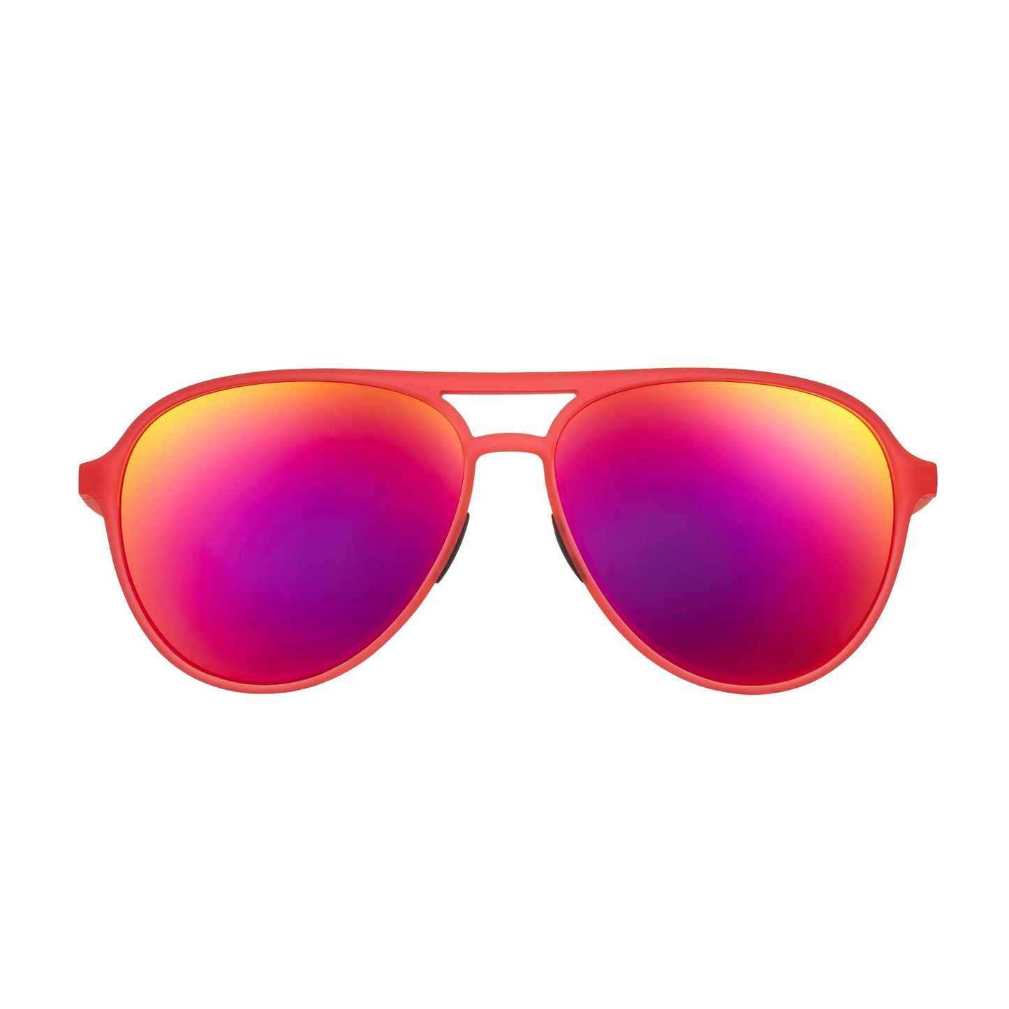 goodr Captain Blunt's Redeye Polarized Aviator Sunglasses, Medium Sized (Mach G), Red Frames with Red Mirrored Reflective Lenses, UV400 Protection, No Slip, No Bounce