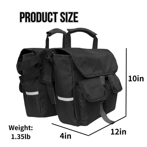 GlneYos Rear Bike Rack Bag Bicycle Ebike Saddle Bag Cycling Pannier Trunk waterproof Bicycle Rear Seat Bag with Reflector & Adjustable Orange