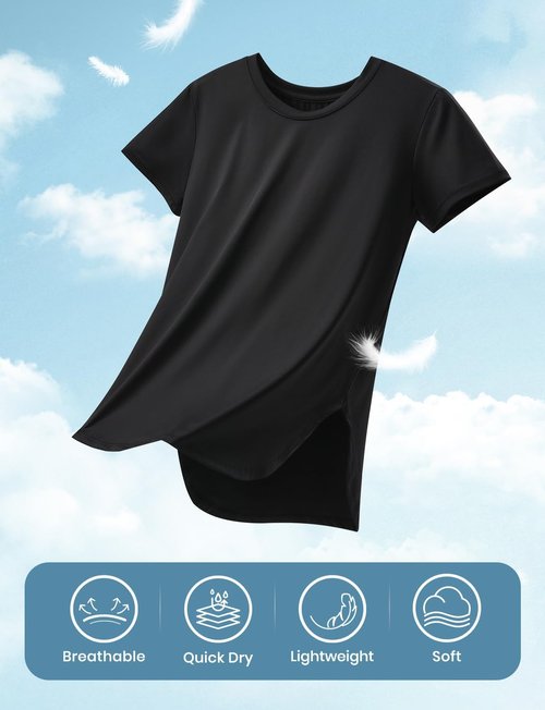 Cosy Pyro Workout Tops for Women - 4-Pack UPF 50+ Short Sleeve Yoga Shirts | Quick Dry Athletic Tees