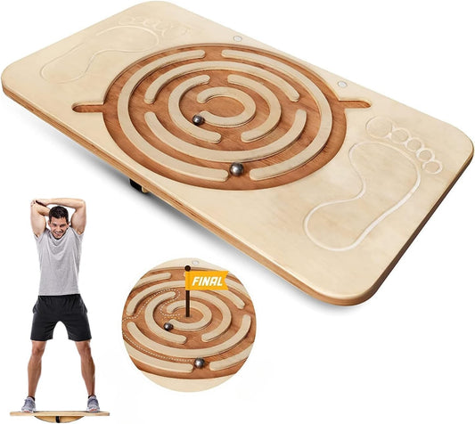 Yes4All 350LBS Professional Rocker Balance Board for Physical Therapy - 17.5” Rocker Board, Rocker Wooden Balance Board for Standing Desk & Rehabilitation Exercises, 30F
