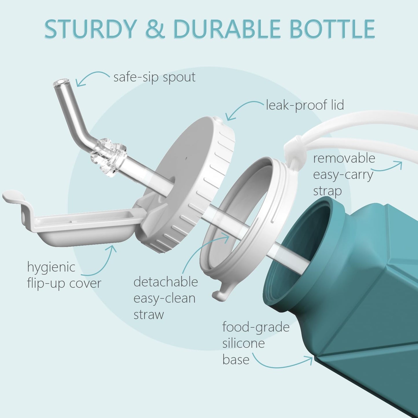 BEAUTAIL Collapsible Water Bottles 720ml 24.3oz, Foldable Portable Water Bottle, Lightweight Reusable Leakproof for Travel Camping Hiking Cycling Yoga Sports Outdoor School Office Gym, 1 Pack, Green