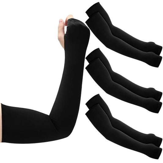 Jeere 3 Pairs Gaming Arm Sleeve PC with Thumb Hole UV Sun Protection Cooling Compression Sleeves Cover for Esports Gamers Men Women Gift