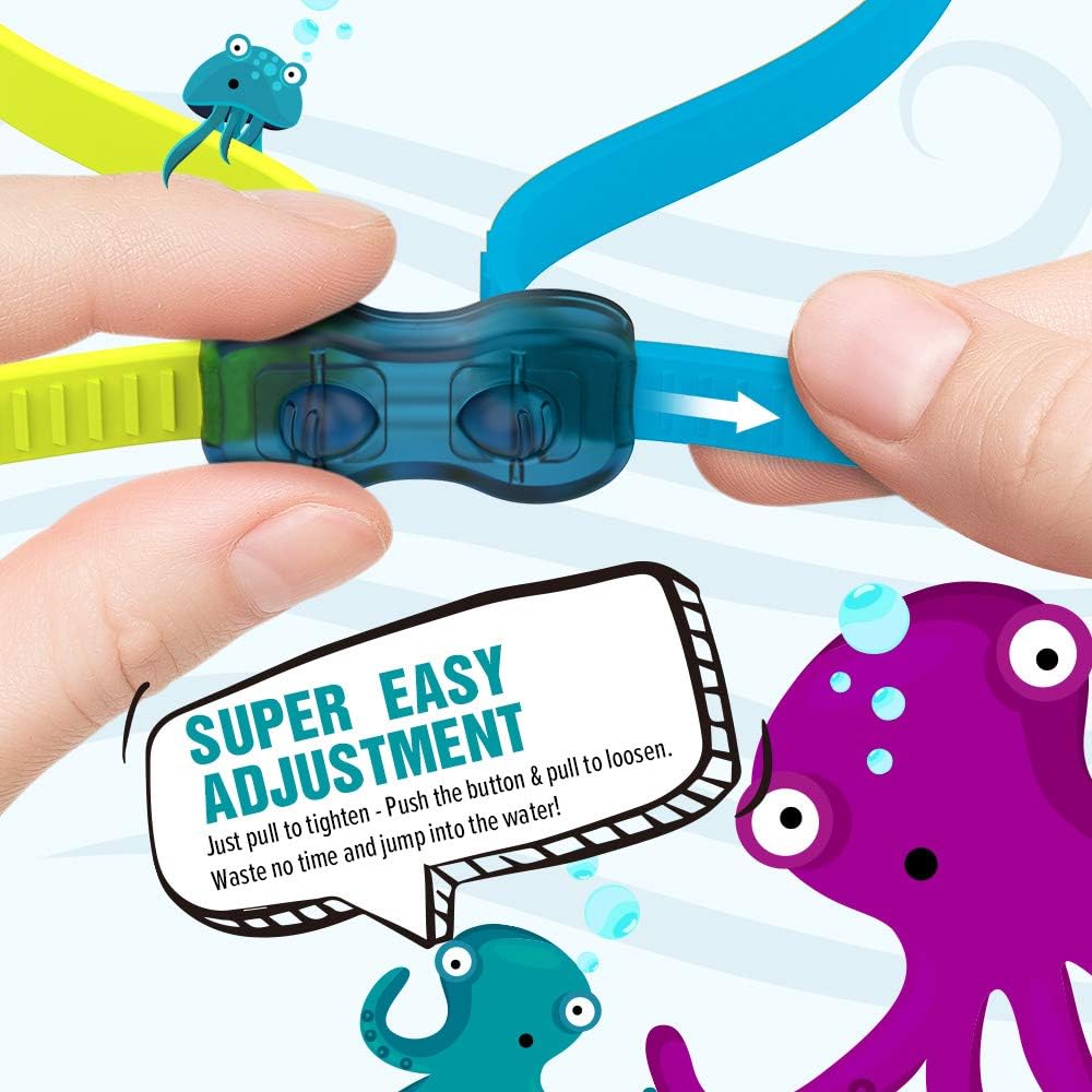 OutdoorMaster Kids Swim Goggles - Quick Adjustable Strap for Comfortable Fit | 2-Pack