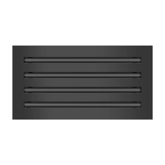 BUILDMART - 16x8 Modern AC Vent Cover - Decorative Black Air Vent - Standard Linear Slot Diffuser - Register Grille for Ceiling, Walls & Floors - Texas Buildmart